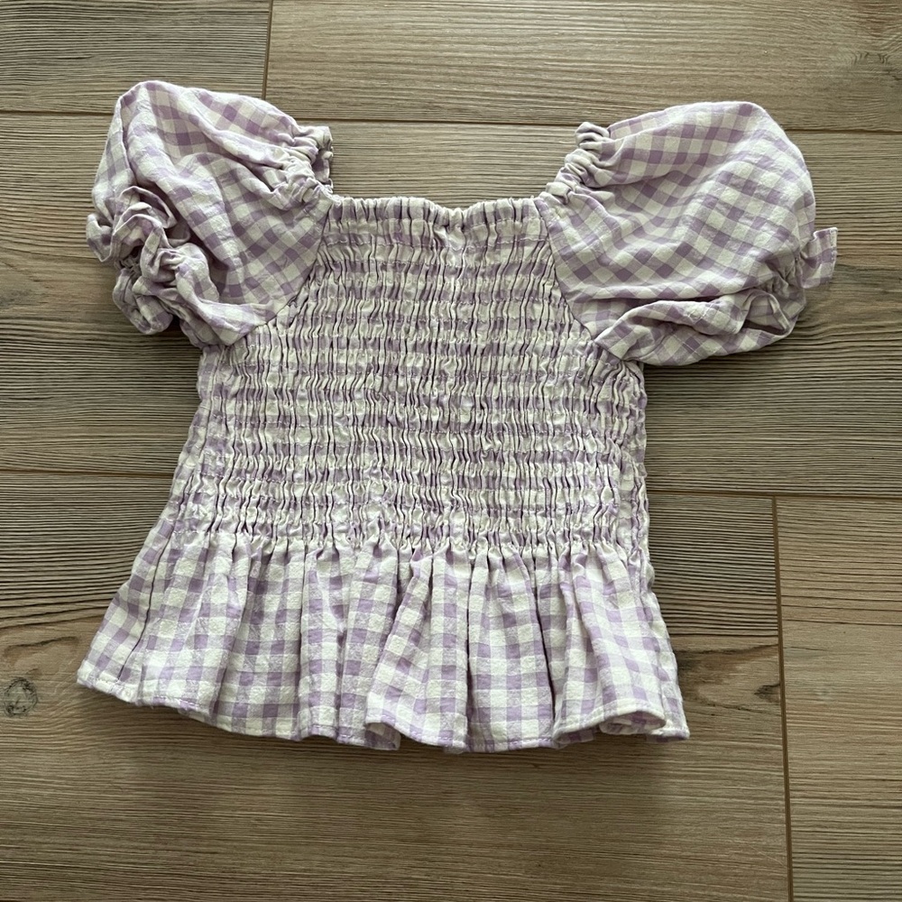 Zara Toddler (2-3 years) Purple and White Gingham Top